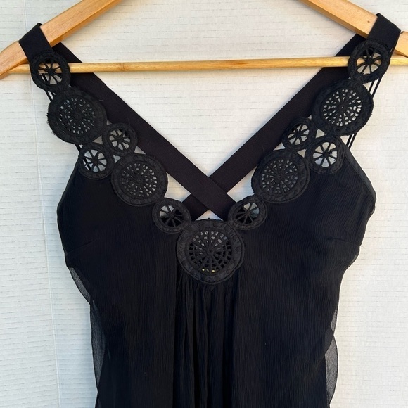 Catherine Malandrino SILK MID-LENGTH DRESS embroidered size 0 - Picture 3 of 9